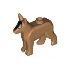 Part 92586pb01 Medium Dark Flesh Dog Alsatian  German Shepherd (Police Dog) with Black Eyes and Forehead Pattern